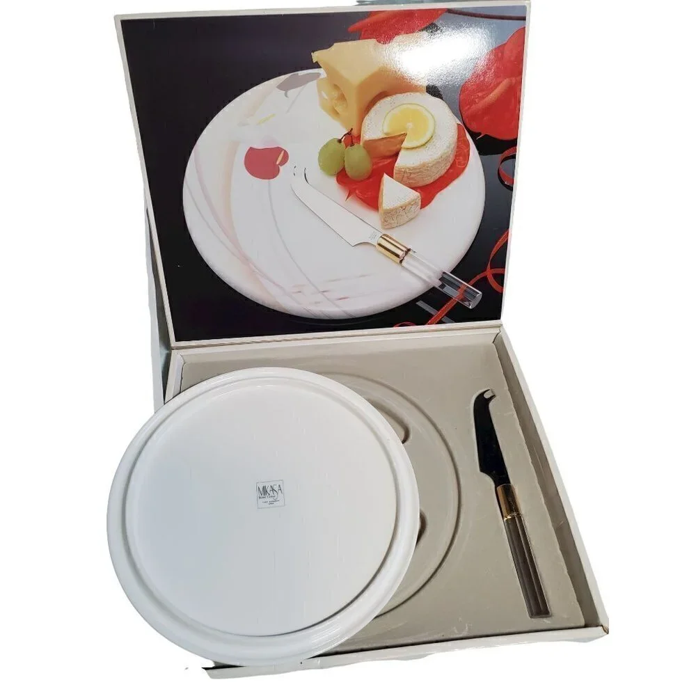 Mikasa Cheese China Platter with Knife